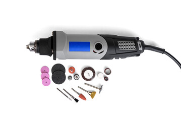 Professional engraving machine isolated on white background.