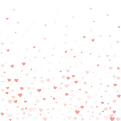 Red hearts scattered on white background.