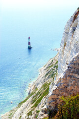 Beachy Head Lighthouse, on a summers day, South Downs Way England UK