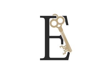 key letter design with combination key and letter