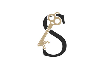 key letter design with combination key and letter