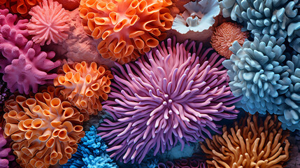 Naklejka na ściany i meble Texture coral underwater