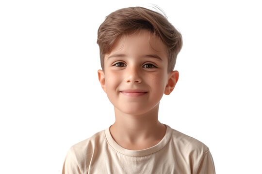 Happy child portrait, isolated on transparent background, PNG File