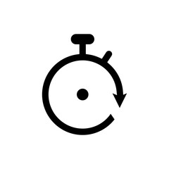 Countdown icon vector. Passage of time illustration sign. Clock symbol.