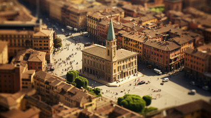 Tilt-shift view of Bologna
