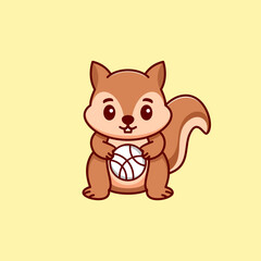 cute squirrel logo cartoon
