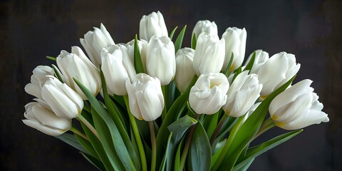 Exquisite Spring Bouquet featuring stunning white tulips. Concept Garden Tea Party, Floral Arrangements, Spring Wedding Decor, Elegant Centerpieces