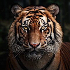 Tiger face shot Looking Straight Ahead