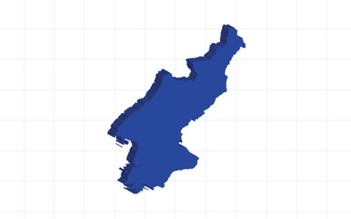 3d vector illustration of north korea map