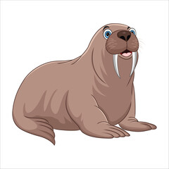 Walrus Cartoon Vector Illustration