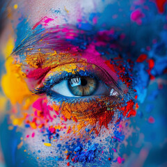 eye with colourful makeup makeup