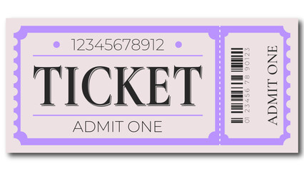 admit one ticket purple