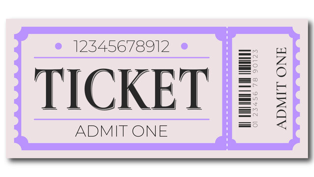 admit one ticket purple