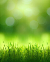 Spring or summer with grass field and natural green background