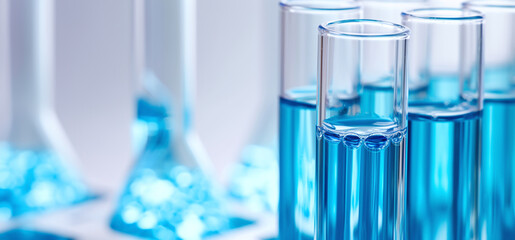 Blue Hues: Test Tubes in a Modern Lab Setting