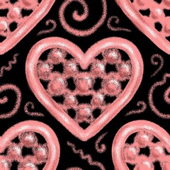 heart on a metal seamless abstract pattern background fabric fashion design print digital illustration art texture textile wallpaper apparel image with graphic repeat elements