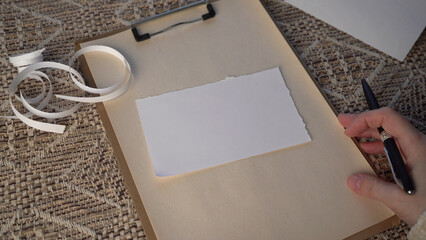 White sheet of paper. Empty space to write.