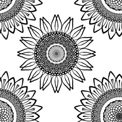 pattern with mandala flowers circles