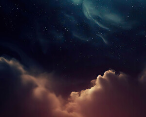 Night sky with stars and clouds shot