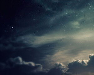 Naklejka na ściany i meble Night sky with stars and clouds shot