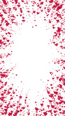 Flying hearts for valentine's day. Red hearts scattered on white background. Beautiful flying hearts vector illustration.