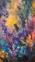 Obraz na płótnie Canvas Playful animals in a garden oil painting