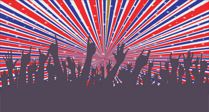 Audience Reaction With A Dazzle Background