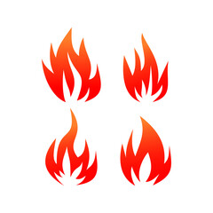 Fire icon isolated on transparent background