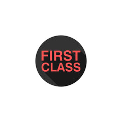 First class button icon isolated on transparent background