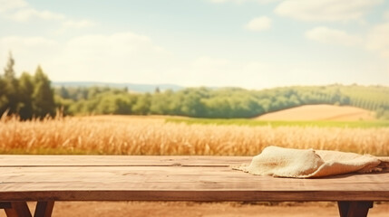 Empty rustic table