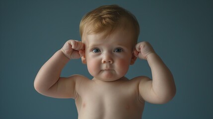 Baby with muscular body