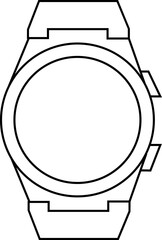 Smart hand watch with bracelet vector icon in trendy Linear Style with editable stock. Clock icon. Wristband or Wristwatch isolated on transparent background. Smartwatch design for apps and websites.