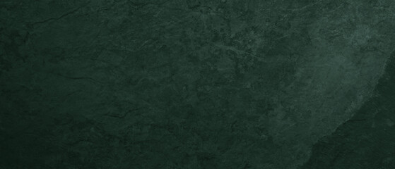 Dark green stone concrete texture background panorama banner long, with space for text
