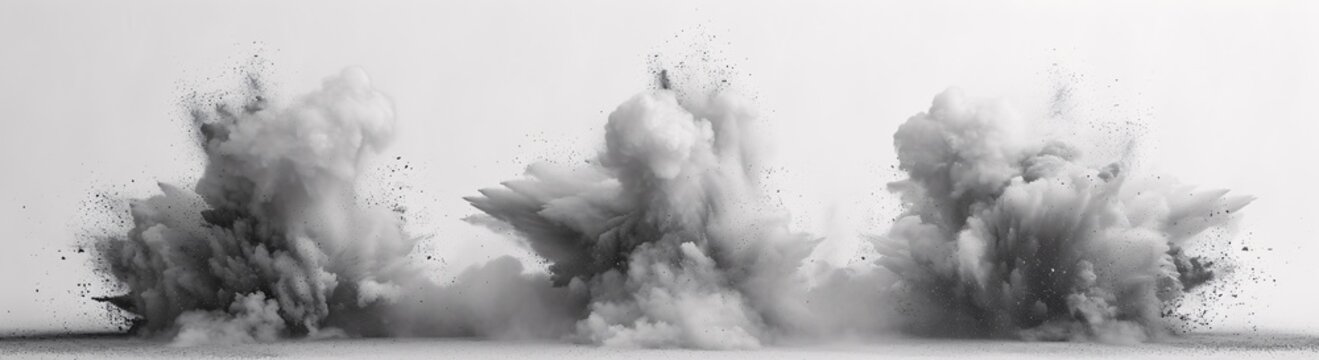 Explosive Blast A Dramatic Black and White Image of a Mushroom Cloud Generative AI
