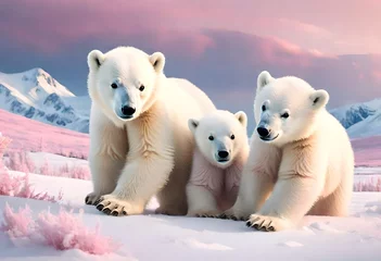 Fototapete Group of polar bear  © Zafar