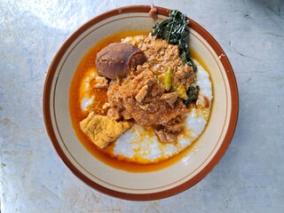 Gudeg porridge is a typical breakfast from Yogyakarta, Indonesia.