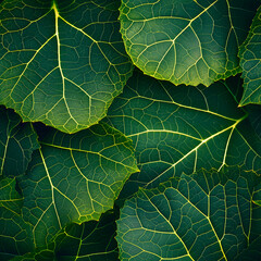 Green Leaves With Visible Vein Texture