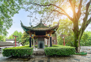 Scenery of Qingchuan Pavilion Park in Wuhan, Hubei, China.