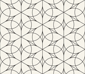 Vector seamless pattern. Repeating geometric elements. Stylish monochrome background design.