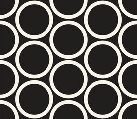 Vector seamless pattern. Repeating geometric elements. Stylish monochrome background design. - 737892327
