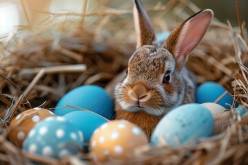 Happy Easter Eggs Basket easter bonnet flower. Bunny in flower easter red onion decoration Garden. Cute hare 3d Hope easter rabbit spring illustration. Holy week plush gift card wallpaper plush pillow