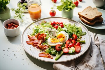 healthy breakfast. The concept of clean proper nutrition