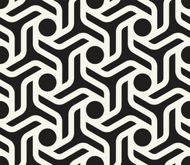 Vector seamless pattern. Repeating geometric elements. Stylish monochrome background design.