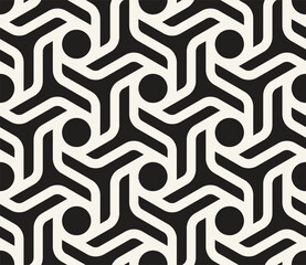 Vector seamless pattern. Repeating geometric elements. Stylish monochrome background design.