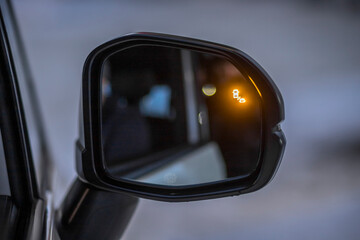Blind spot assistant in the car. Driving assistance - obrazy, fototapety, plakaty