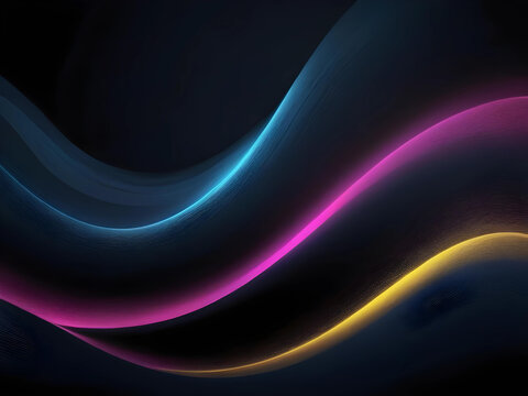 Abstract colorful wave with black background