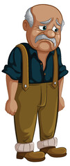 Vector illustration of a dejected elderly gentleman.