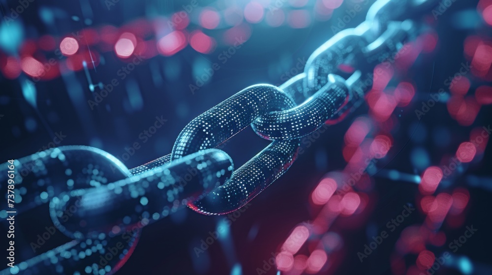 Poster blockchain mining concept illustration. abstract background of digital crypto currency. fintech.
