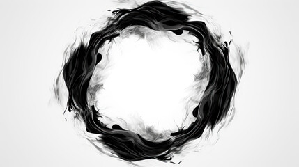 Black fire circle shape. isolated on white background