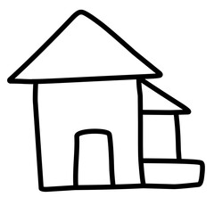 house kid drawing outline